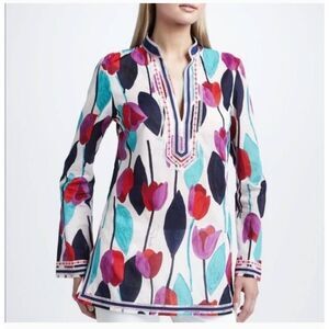 Tory Burch Tulip Tunic Top Size 6